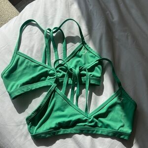 Gymshark Green Strappy Sports Bra Duo